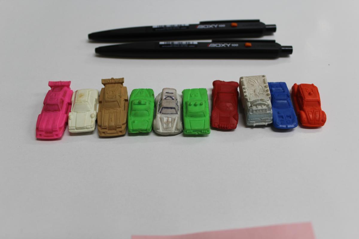 ⑨ supercar eraser kesi rubber used toy stationery figure car collection Showa Retro 