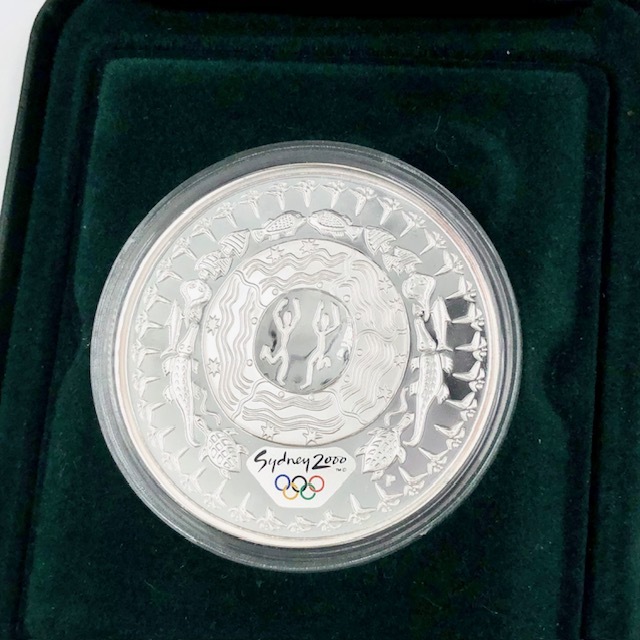 C925 オーストラリア 2000年 シドニー オリンピック 記念硬貨 5ドル 銀貨 保存ケース付きの画像4