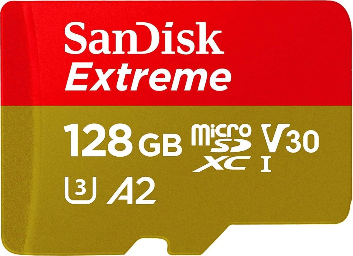 新品 未使用品 !! SanDisk Extreme microSDXC 128GB アダプター付属　サンディスク　エクストリーム _画像1