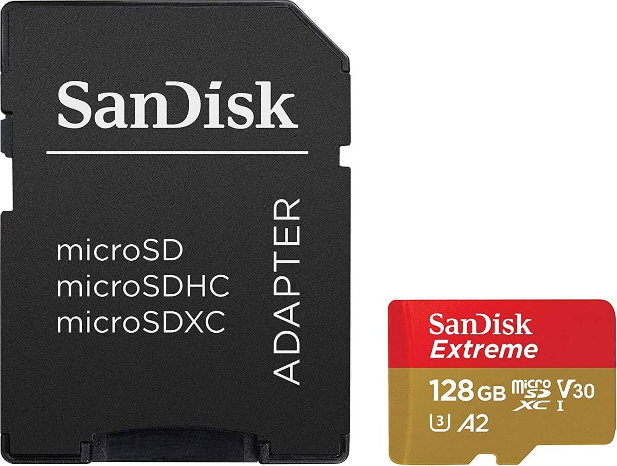 新品 未使用品 !! SanDisk Extreme microSDXC 128GB アダプター付属　サンディスク　エクストリーム _画像2