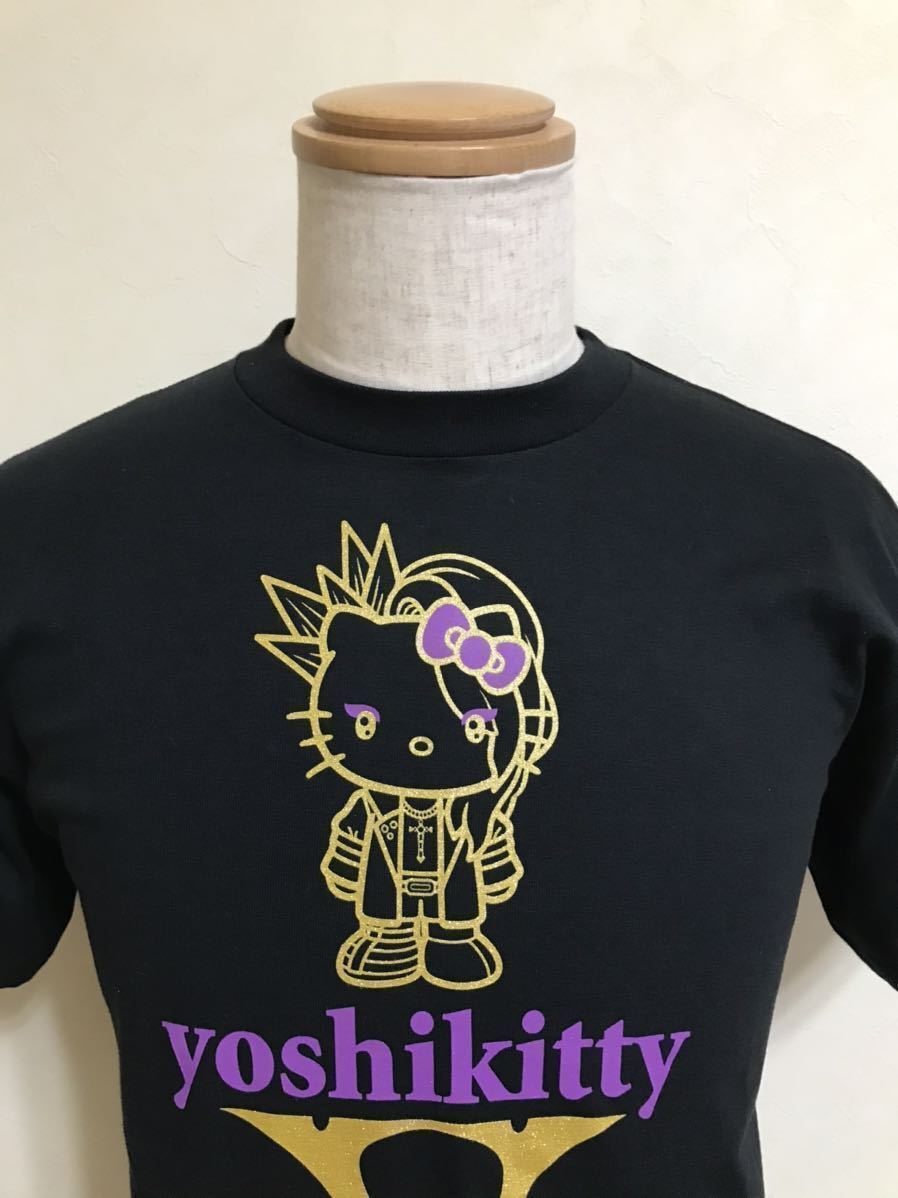 【新品】 yoshikitty XJAPAN YOSHIKI ハローキティー コラボ Tシャツ トップス ブラック トップス サイズM 半袖 黒 サンリオ ヨシキティ_画像3