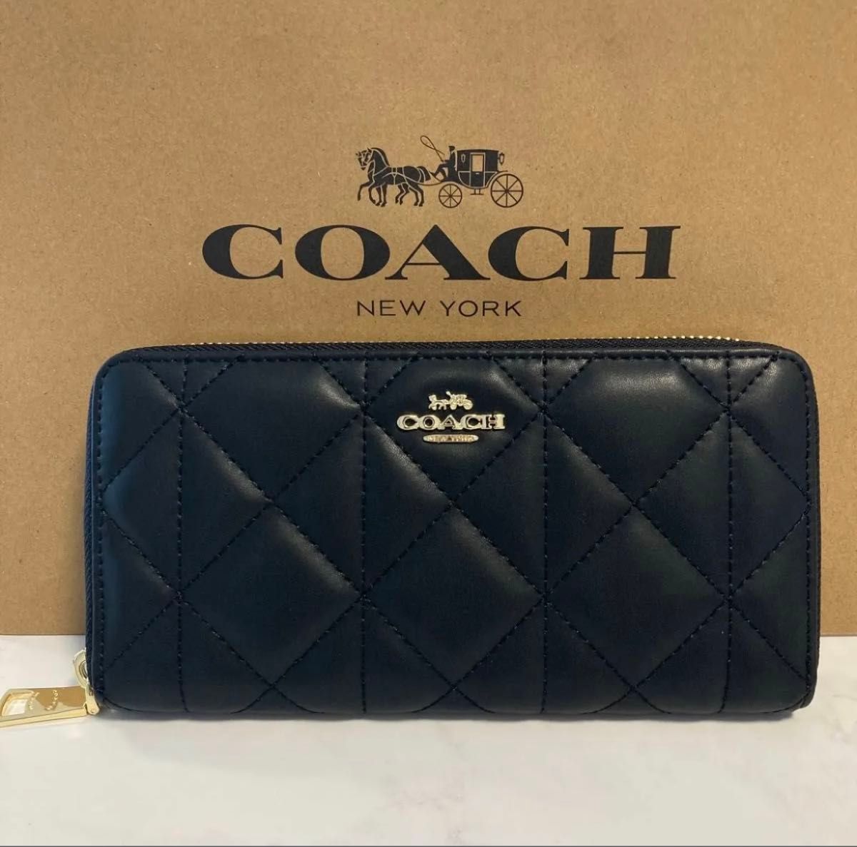 新品　COACH 長財布　コーチ　長財布　レディース メンズ ブラック