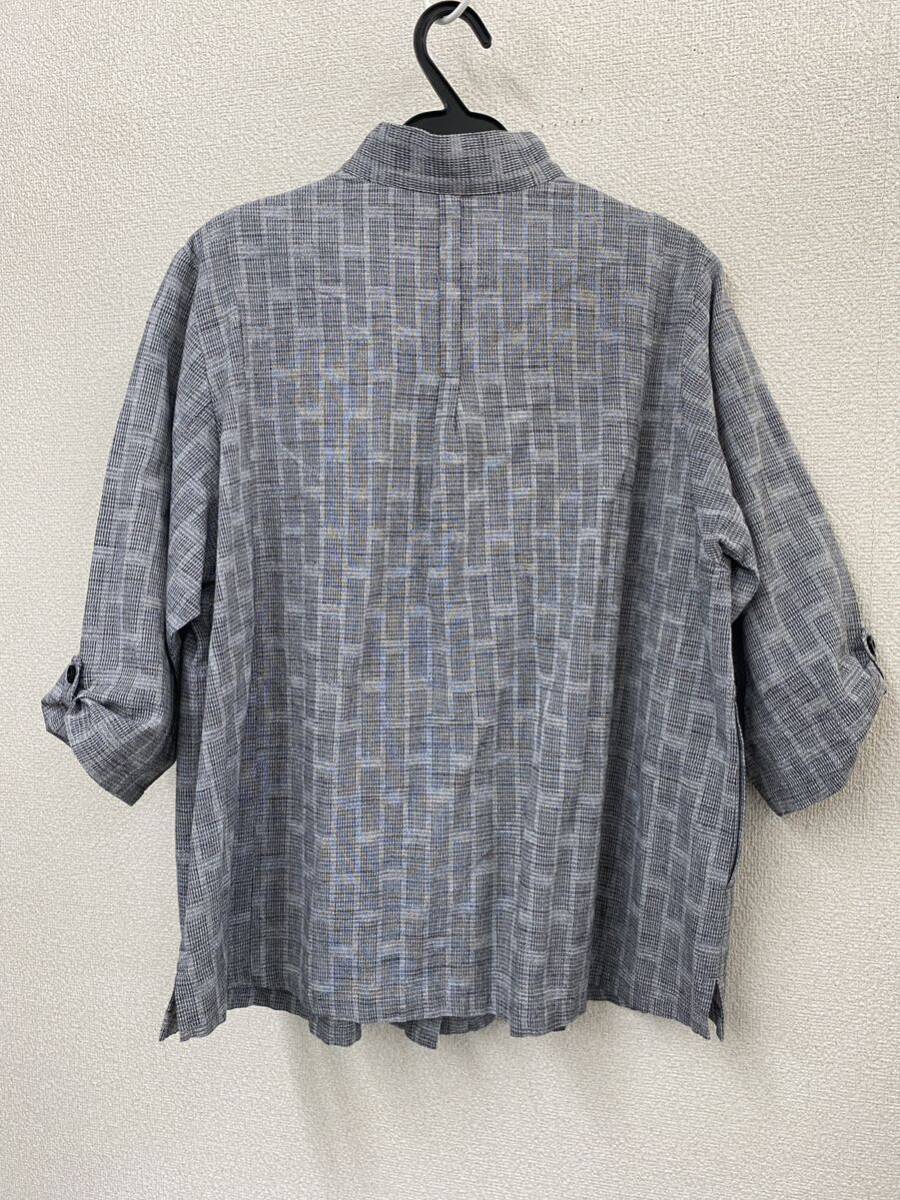 ♪ 送料無料 ギエモン 儀右エ門 ハイネック 七分袖シャツ 日本製 美品の画像3