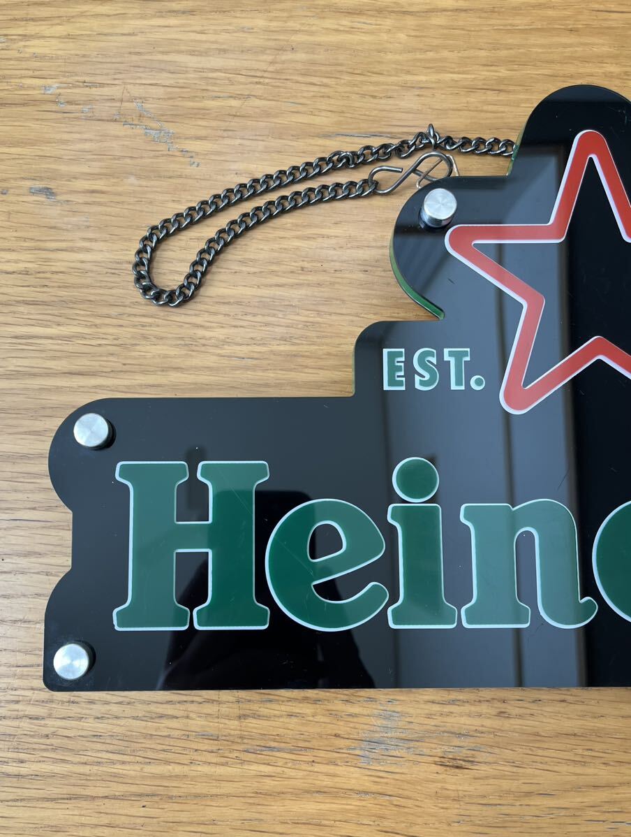 Heineken ハイネケン ネオンライト ビール 電飾 電光 看板 ライト 壁掛け ランプ オブジェ パブ レトロ 雑貨 酒 グッズ ジャンク品 屋内用_画像2