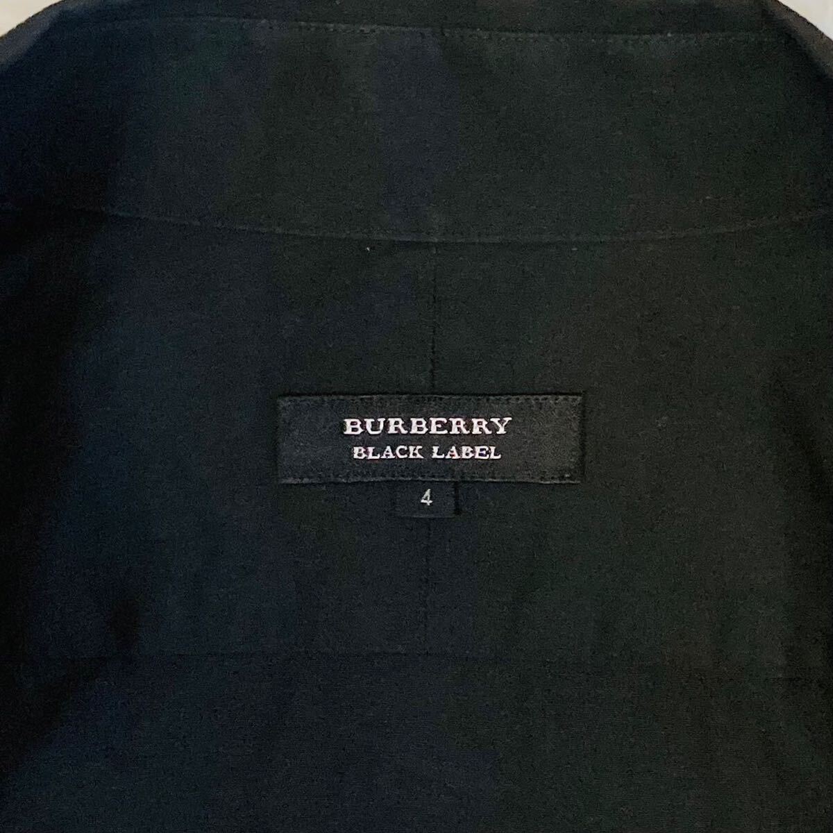 美品! 超希少XL(4) バーバリーブラックレーベル 長袖シャツ ホース刺繍 前立てノバチェック ボタンダウン 日本製 黒 BURBERRY BLACK LABELの画像7