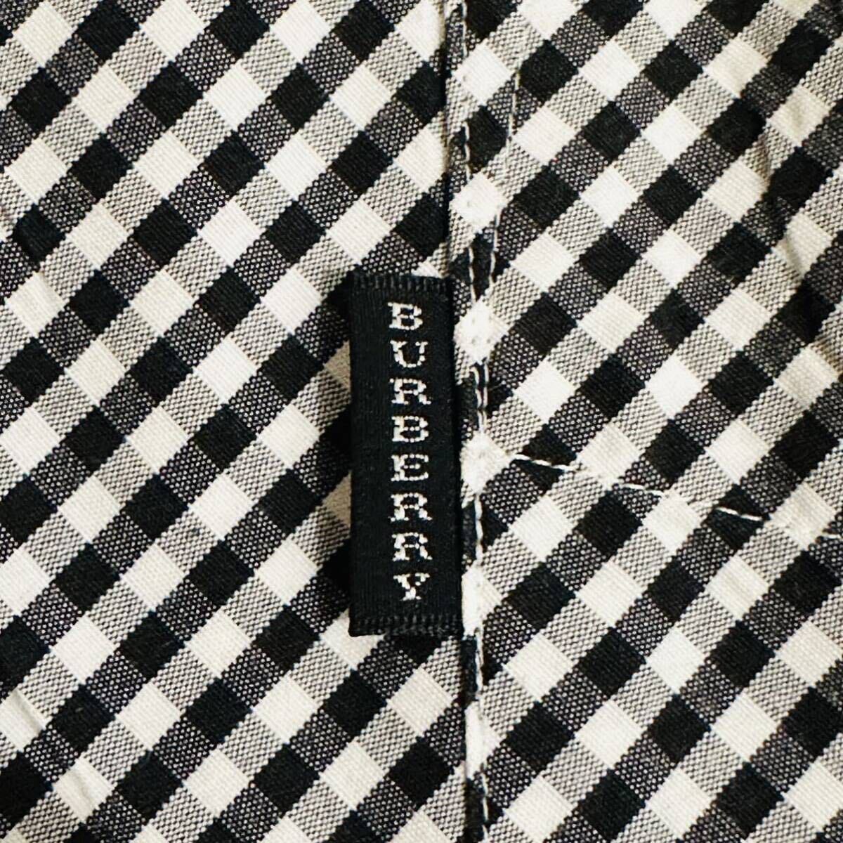  beautiful goods! rare L(3) absolute size XL rank Burberry Black Label long sleeve shirt silver chewing gum check du evo to-niBDpis name BURBERRY BLACK LABEL