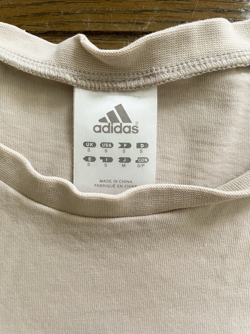 ADIDAS アディダス 半袖 Tシャツ Sサイズ　ベージュ　緑　藍_画像3