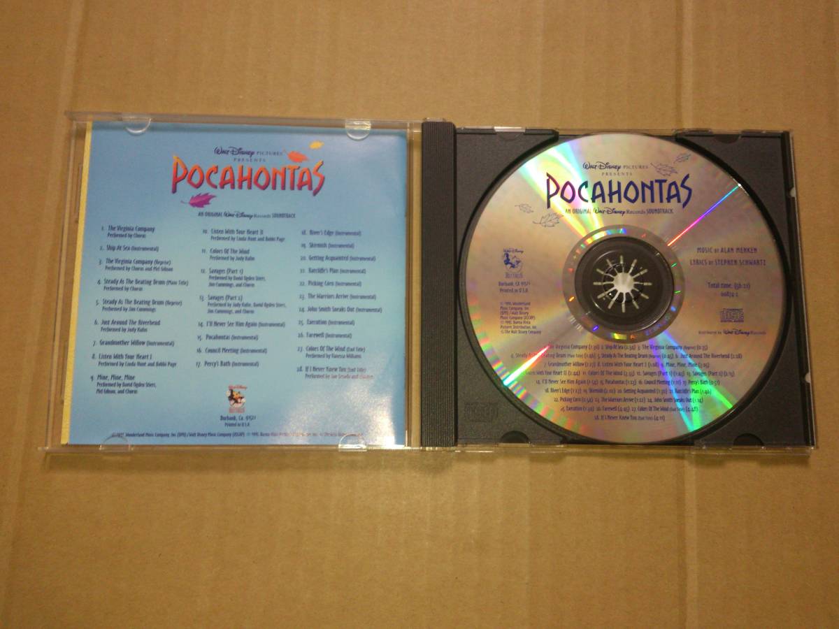 CD ディズニー Pocahontas ポカホンタス オリジナル・サウンドトラック 輸入盤の画像2