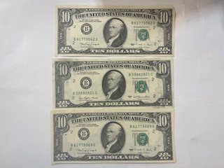 旧紙幣☆アメリカドル・US＄117☆10ドル10枚・5ドル3枚・2ドル1枚　計14枚♪_画像8