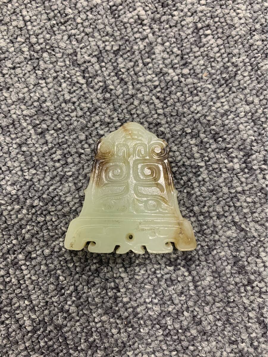 中国 玉石彫刻 山水人物刻 置物 合わせ箱 M R5746