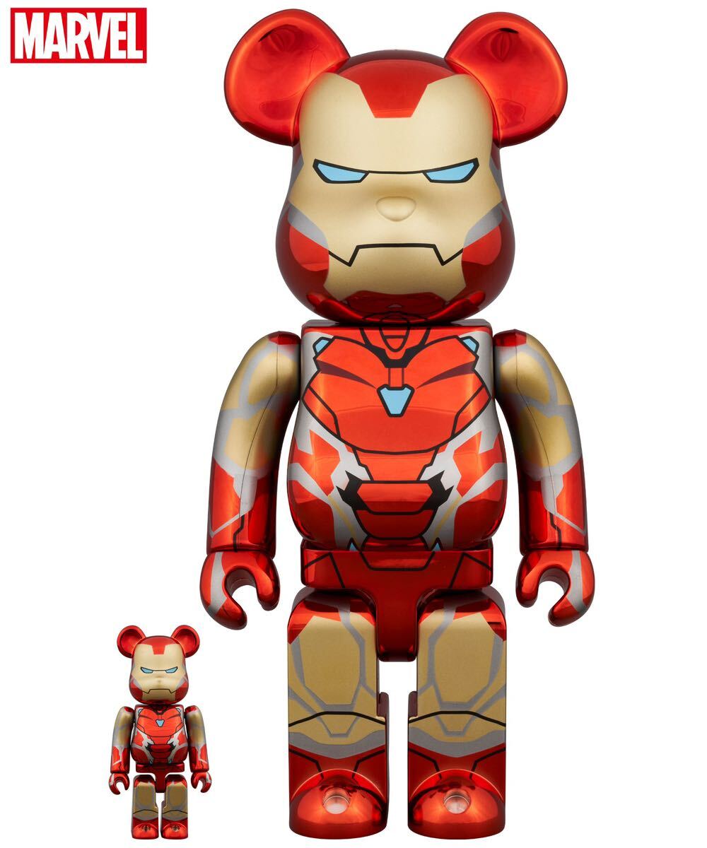 BE@RBRICK IRON MAN MARK85 CHROME Ver. 100％ & 400％の画像1