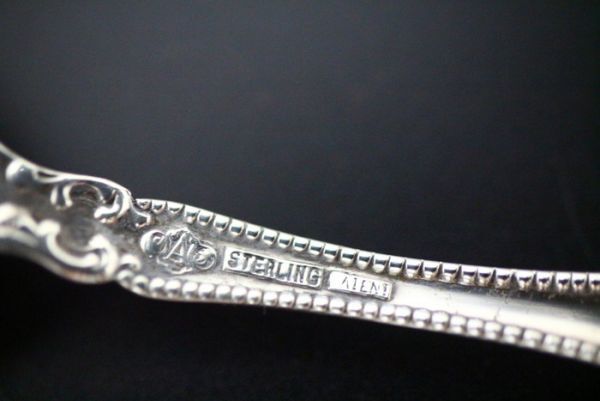 傑作 1900年初期 Sterling silver アルビン シルバー 純銀 銀製 カトラリー スプーン 西洋陶器 装飾 アンティーク スプーン A059_画像9