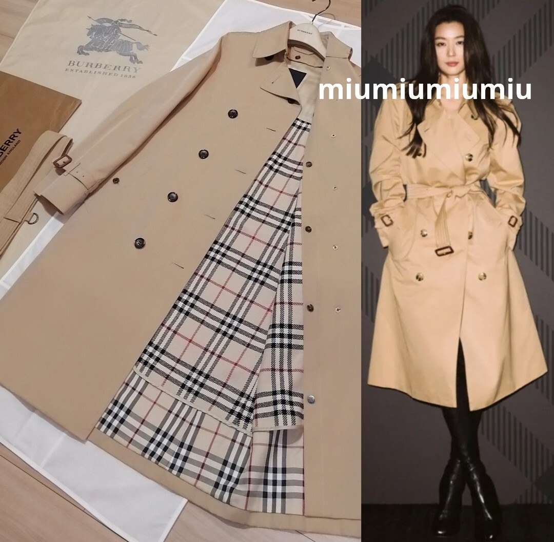 最終価格●本物上質●　バーバリーロンドン BURBERRY LONDON バーバリー トレンチコート ノバチェック ベージュ　ハニーベージュ　S M 素敵_画像1