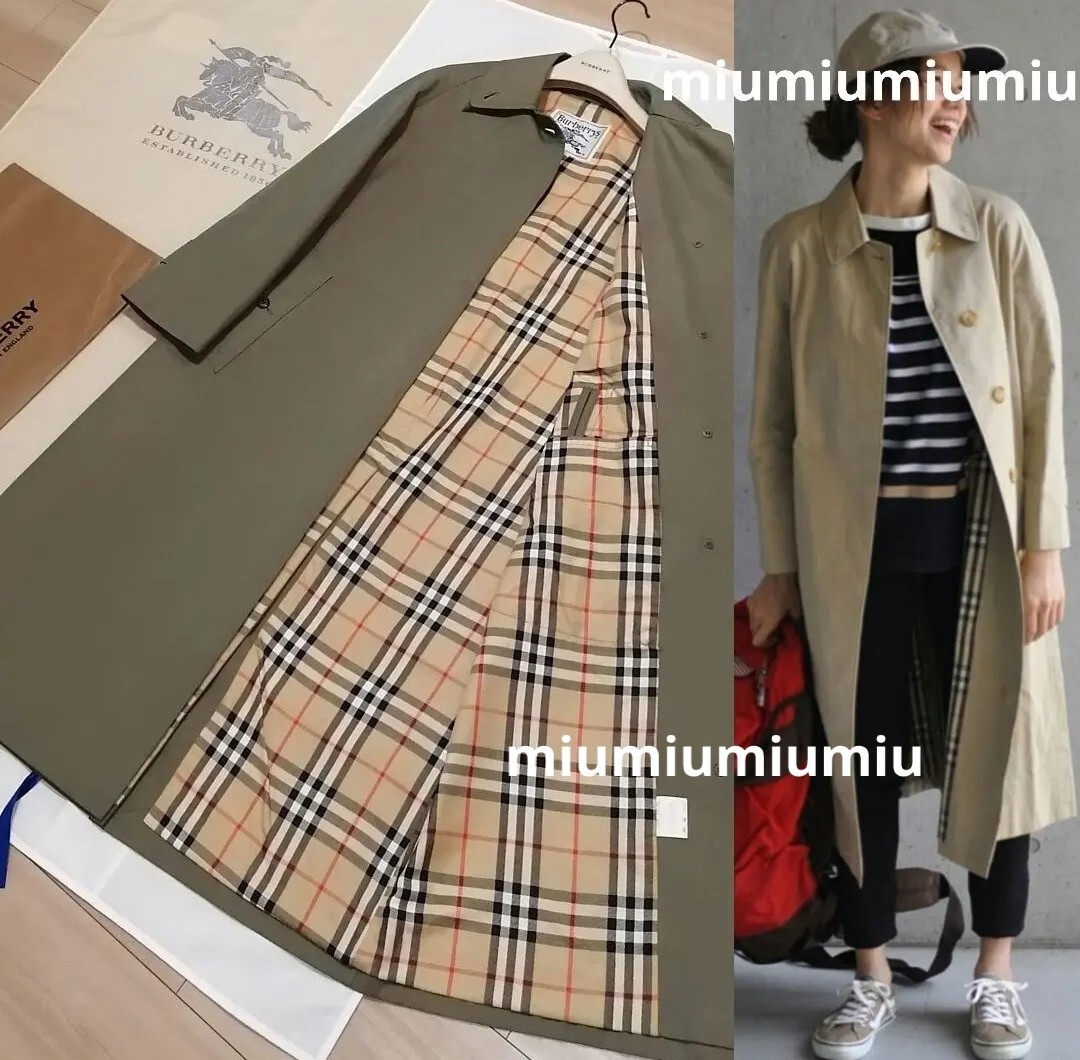 最終価格●本物上質●Burberrys バーバリー BURBERRY ノバチェック ステンカラーコート トレンチコート　ヴィンテージ　玉虫色　希少●　S