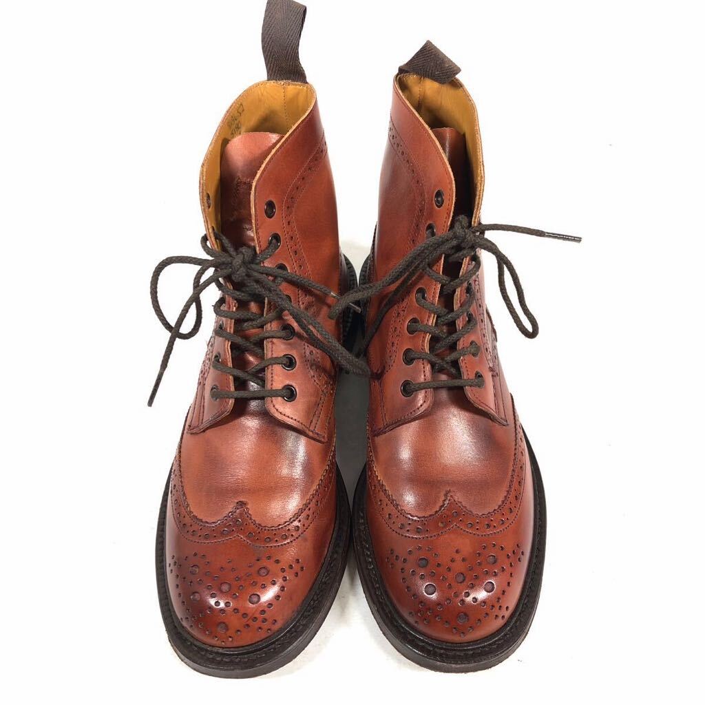 [ Tricker's ] genuine article Tricker*s shoes 24.5cm tea Country boots is ikatto shoes casual shoes 5180 original leather men's 6 box have 