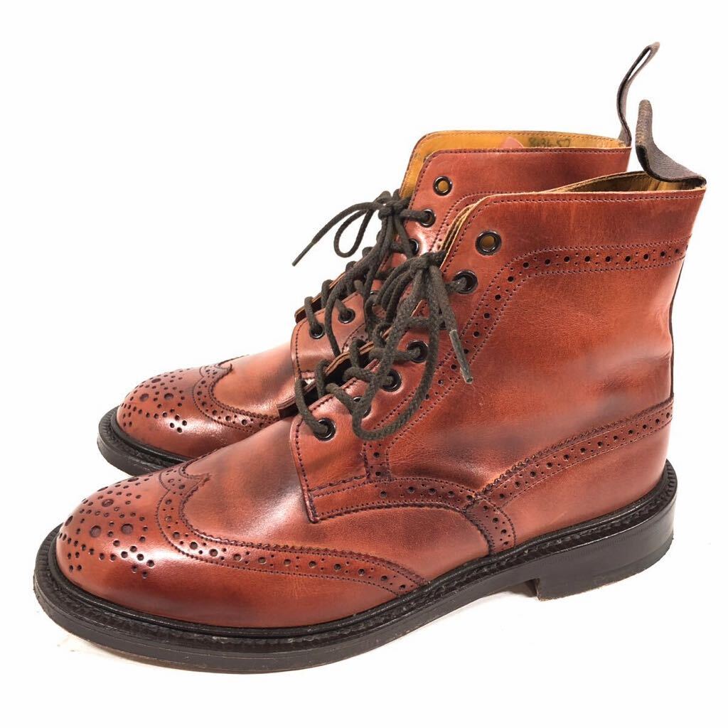[ Tricker's ] genuine article Tricker*s shoes 24.5cm tea Country boots is ikatto shoes casual shoes 5180 original leather men's 6 box have 