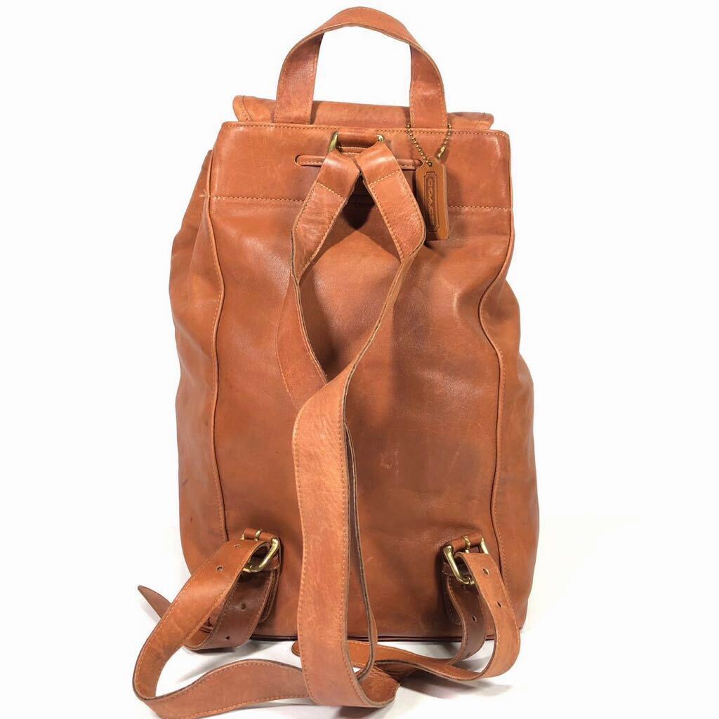 [ Coach ] genuine article COACH rucksack 3490 301 Old Coach pouch . rucksack backpack tea color original leather men's lady's USA made 