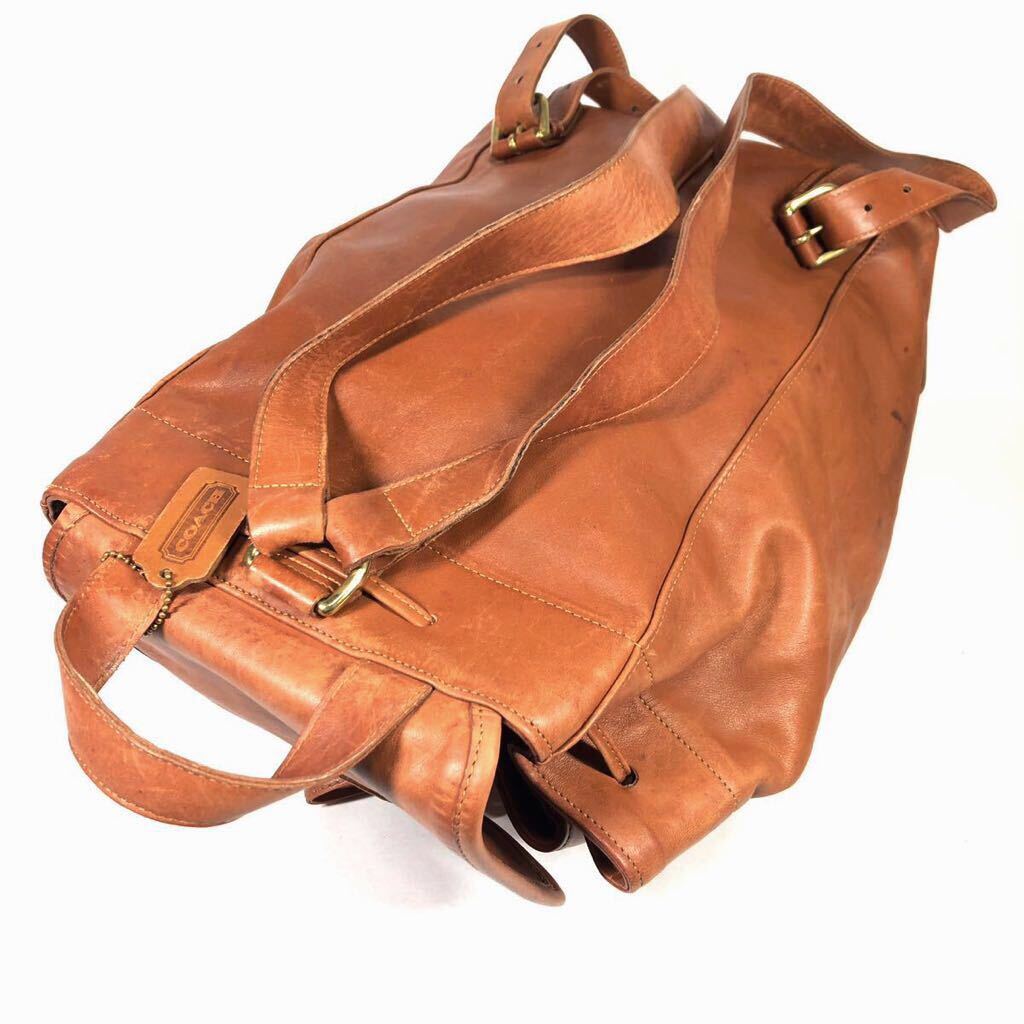 [ Coach ] genuine article COACH rucksack 3490 301 Old Coach pouch . rucksack backpack tea color original leather men's lady's USA made 