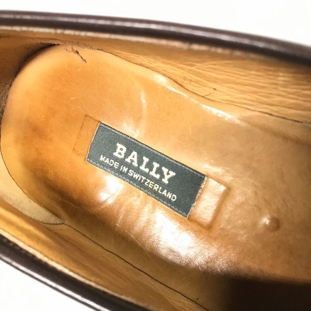 [ Bally ] подлинный товар BALLY обувь 26cm чай Logo металлические принадлежности кисточка Loafer туфли без застежки бизнес обувь натуральная кожа мужской мужской 8 E