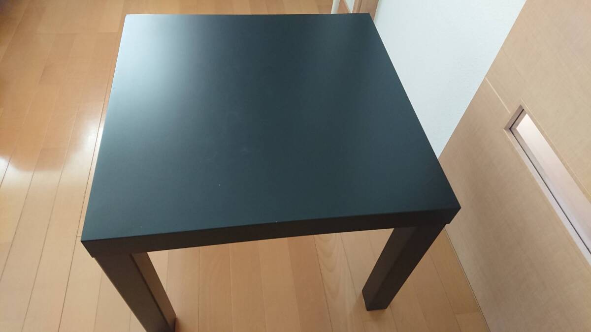 IKEA イケア LACK ラック サイドテーブル, ブラックブラウン, 55x55 cmの画像1