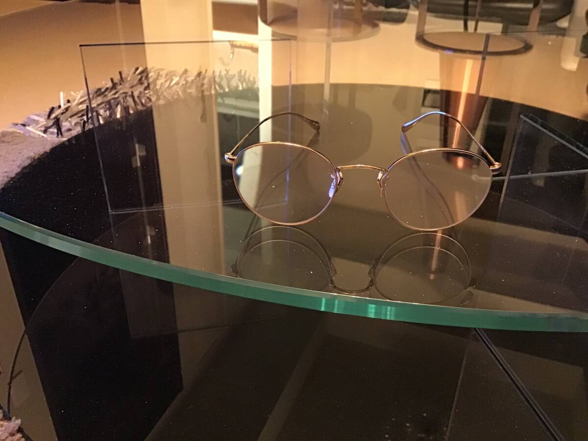 美品　OLIVER PEOPLES OV1186 5145 47 COLERIDGE 伊達メガネ 度付き ブルーライト カット 眼鏡 Made In Italy ラウンド ゴールド系_画像1