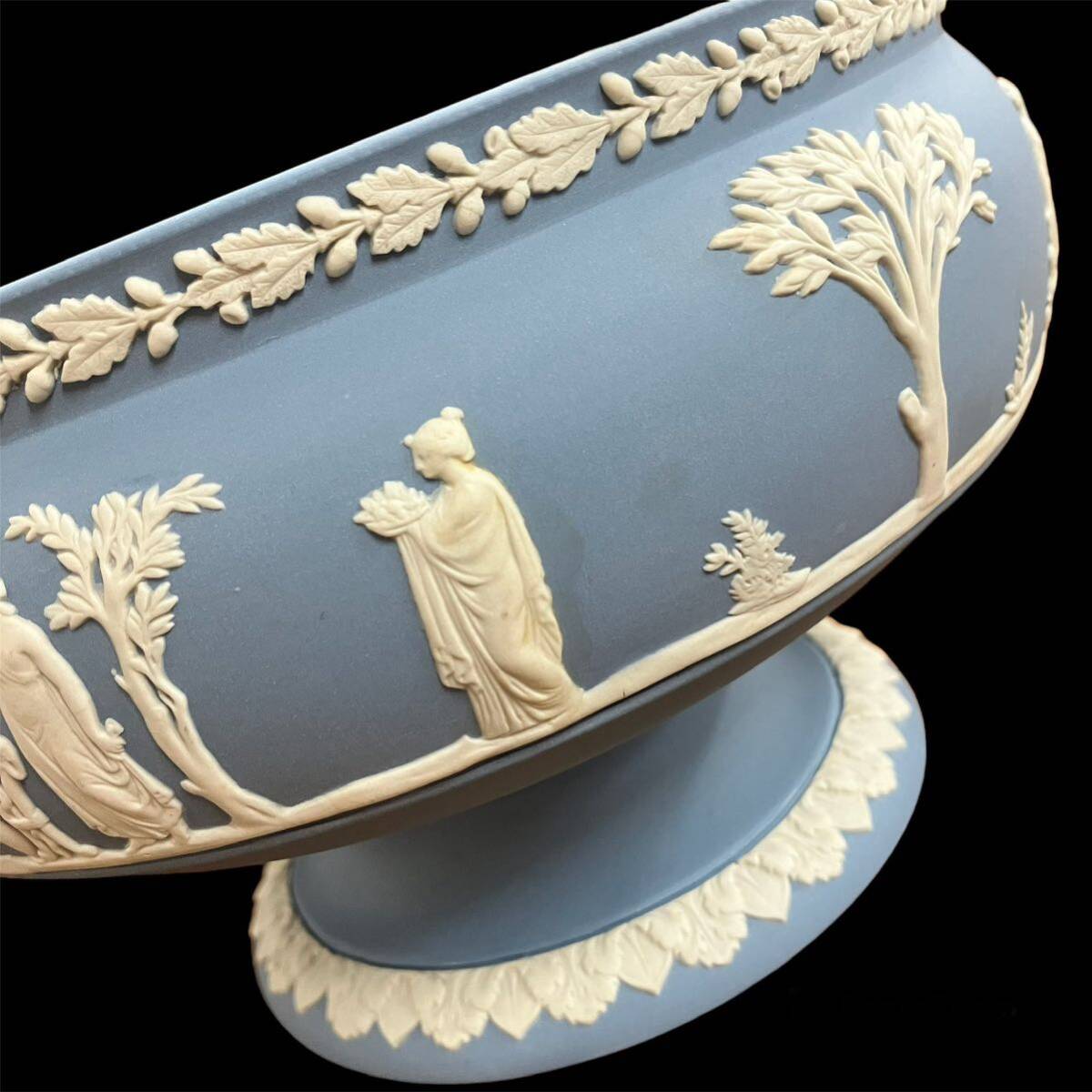 WEDGWOOD ジャスパー コンポート ボウル ペールブルー 脚付 高台付鉢 ウェッジウッド 陶器 洋食器 の画像3