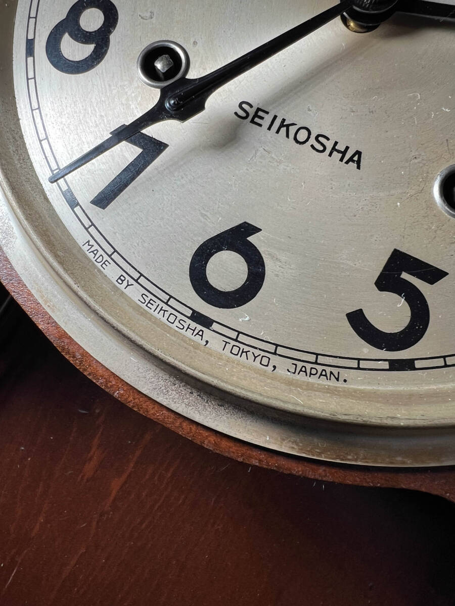 ■古いSEIKOSHA TOKYO 東京精工舎 角時計 柱時計掛時計ゼンマイ式時計機械式時計手巻き 振り子時計 時打ち半打ちの画像6