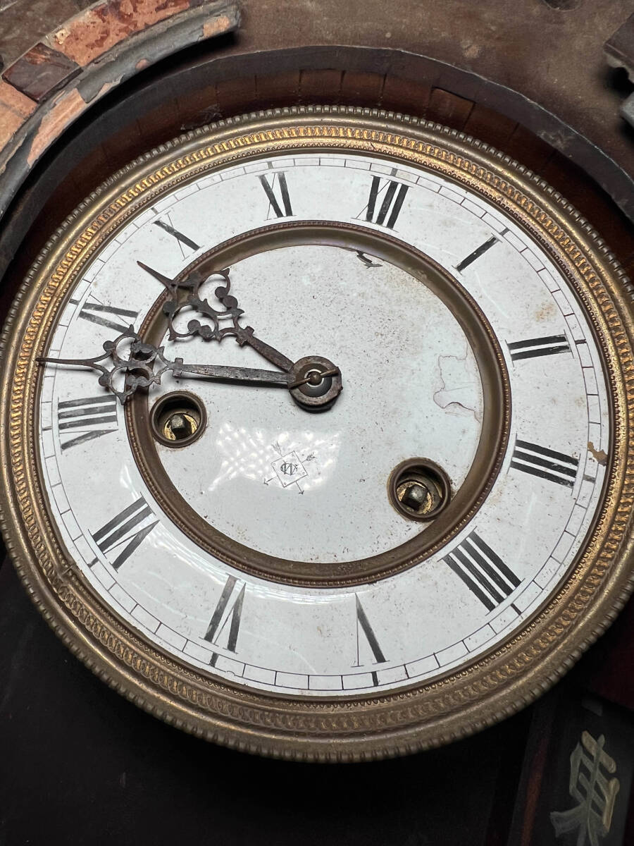 ■大正5年 古い時代物大正期 角時計 柱時計掛時計ケース 古民具古道具ビンテージレトロの画像6