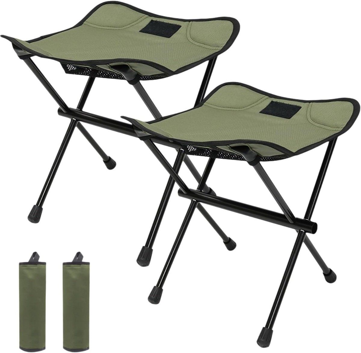2個 アウトドアチェア 折りたたみ椅子 キャンプイス 3way使用 コンパクト 超軽量 耐荷重100kg HADUKI グリーン