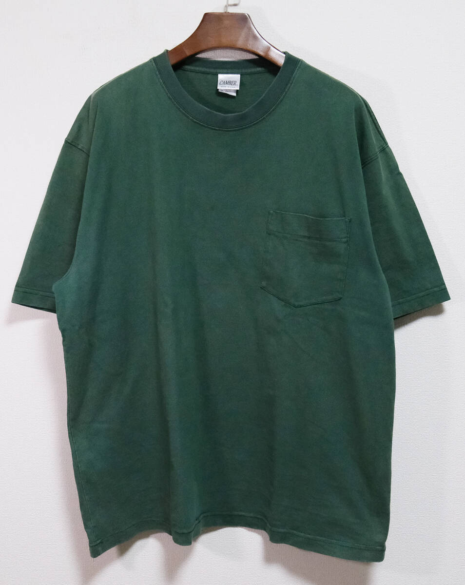 CAMBER キャンバー ポケットTシャツ USA製 XL グリーン 302 マックスウェイト 8オンス ポケT_画像2