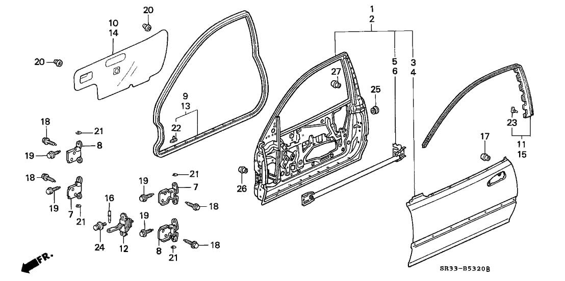 左右 セット サブシール アッパー ウェザーストリップ EG4 EG6 ホンダ シビック用 フロント ドア HONDA CIVIC _画像2