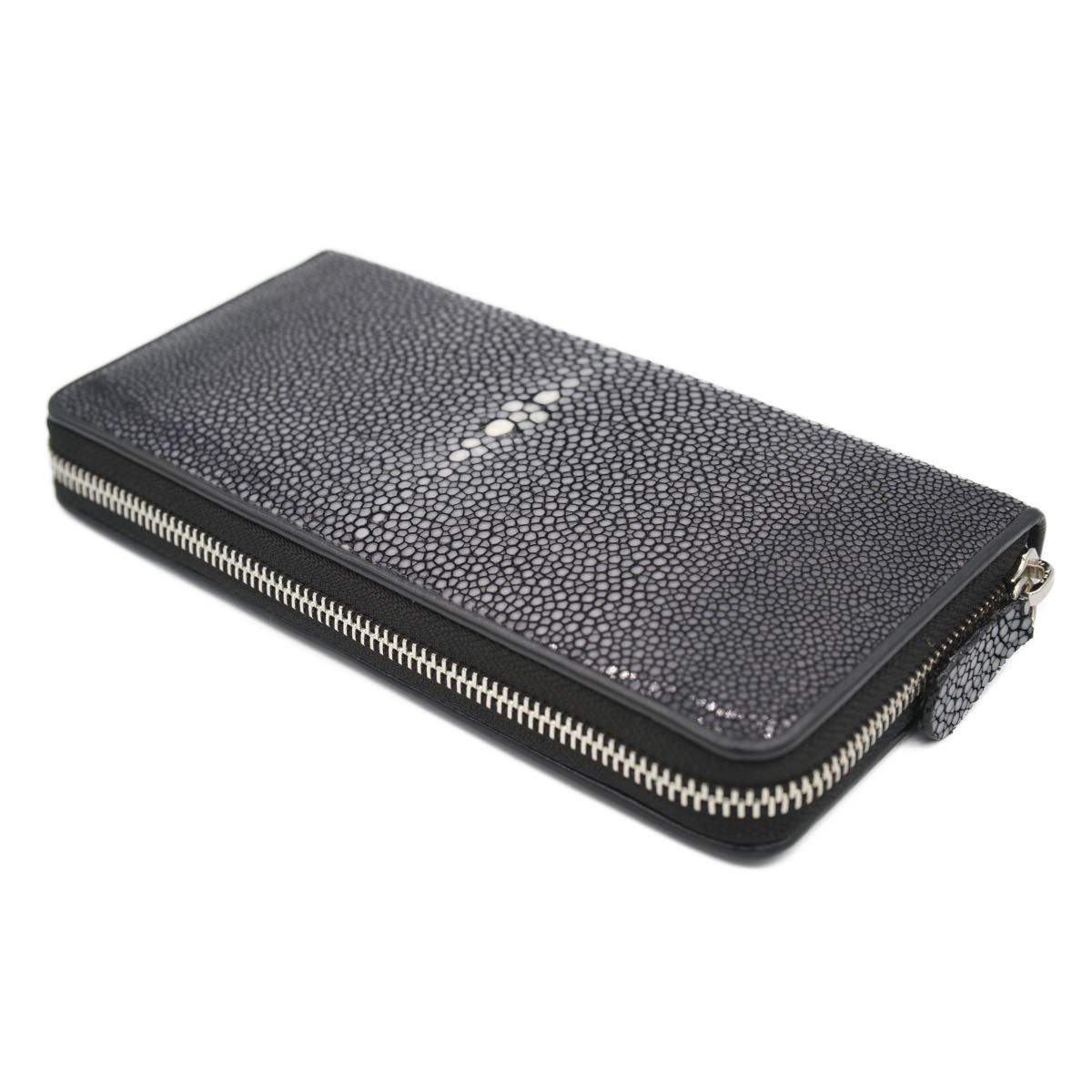 【THA300620F】スティングレー チャック付き 財布 長財布 ブラック 【THA300620F】スティングレー チャック付き 財布 長財布 ブラック