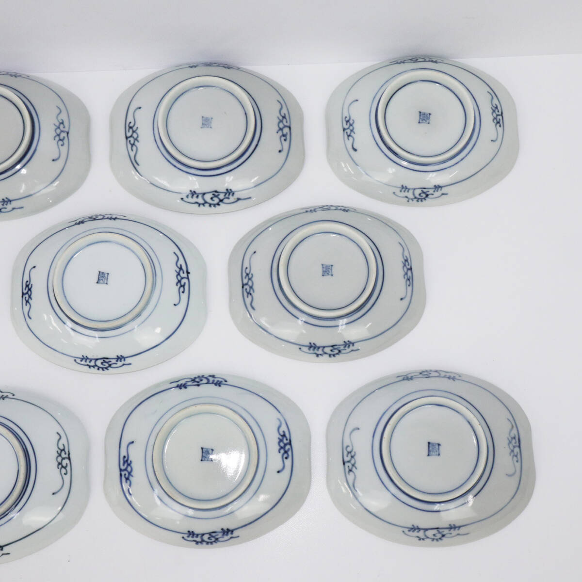  blue and white ceramics Imari landscape small plate angle plate 12 customer ...A4219