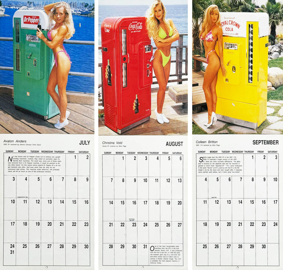 ■SODA Sweet-Hearts 1994 CALENDER/ソーダマシン・アンティークカレンダー美品■