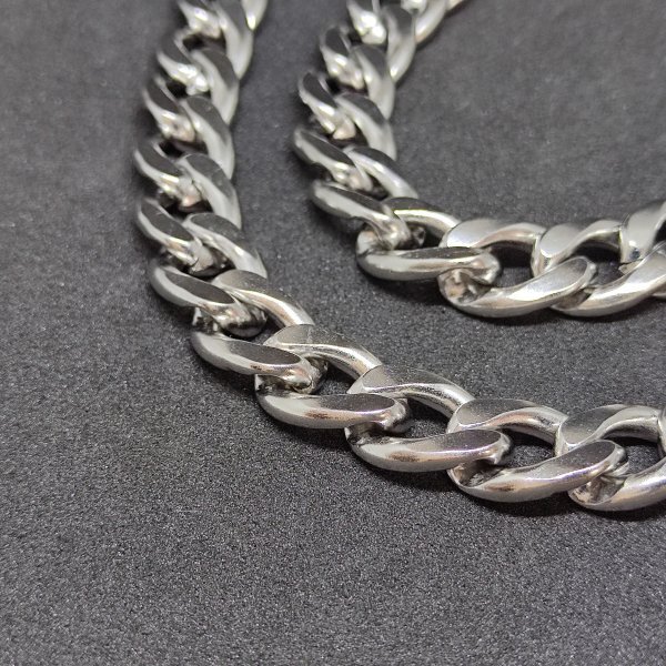 Silver Necklace プラチナ チェーン 50cm 11mm 銀 【鍍金】 ネックレス シルバーネックレス 喜平 メンズ レディース 兼用の画像1