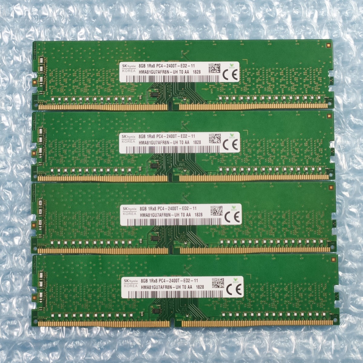 【動作確認済み】ECC Unbuffered対応 SK Hynix 8GB 4枚 計32GB DDR4-2400 HP純正モジュール PC4-19200 PC4-2400T-EE1-11 DIMM ※複数入荷_画像2