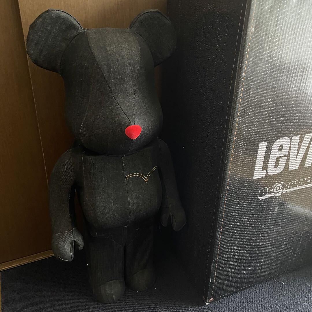 be@rbrick リーバイス 1000% ベアブリック デニム ジーンズ LEVI’S ブラック インディゴ 廃盤 1円 1スタ メディコムトイ フィギュア 置物_画像1