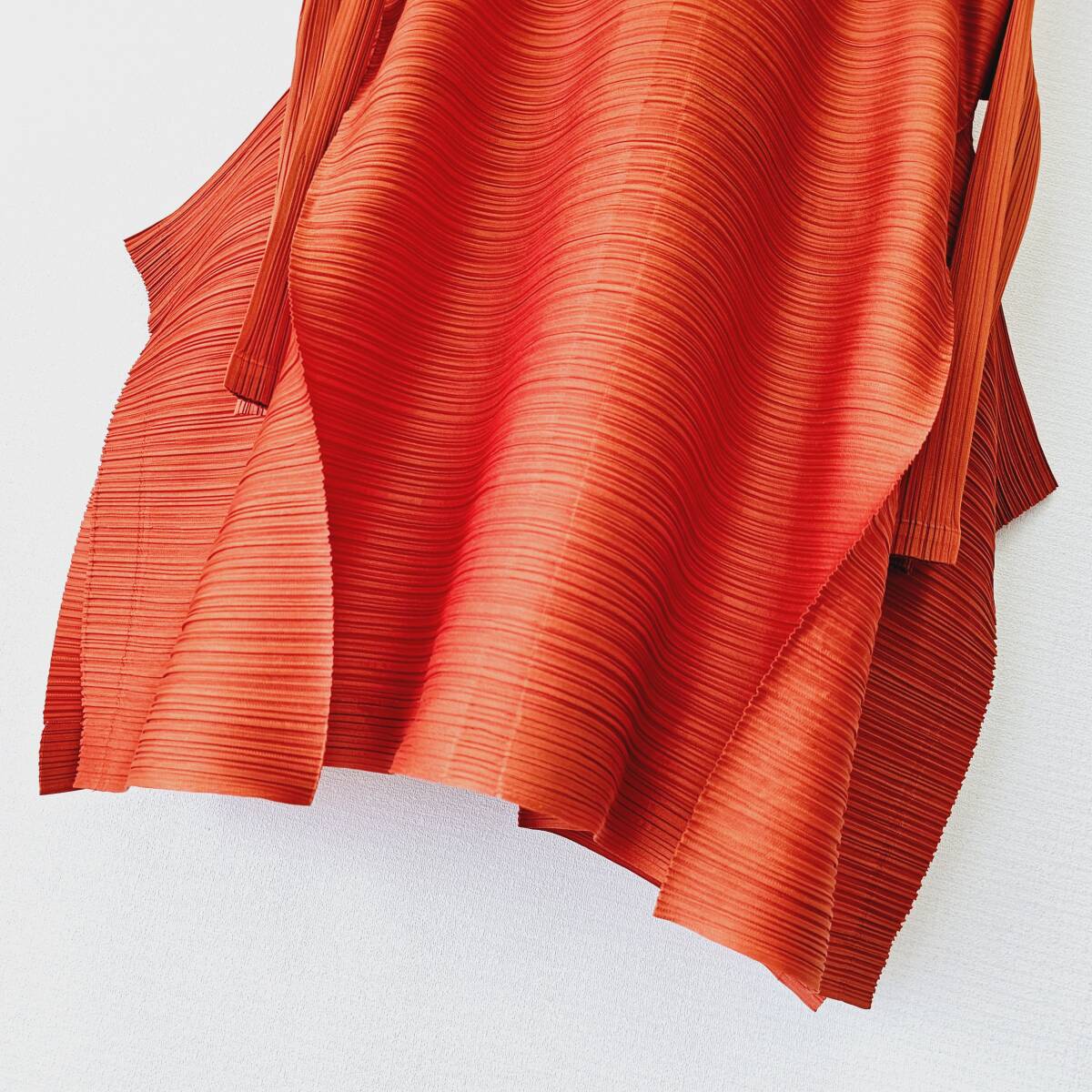 292☆新品同様 PLEATS PLEASE ISSEY MIYAKE プリーツプリーズ 横 プリーツ バウンズ 変形 チュニック ワンピース オレンジ 3の画像4