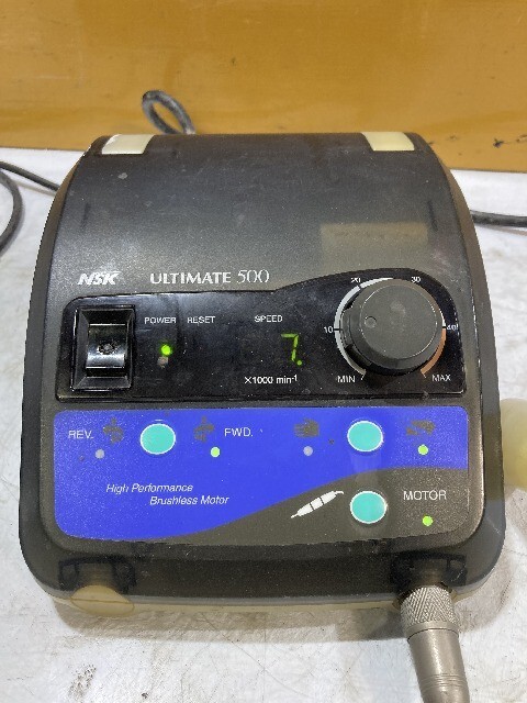 【1円スタート！】NSK ナカニシ ULTIMATE500 歯科技工用高速エンジン NE95-SG ハンドピース付き 動作良好の画像2