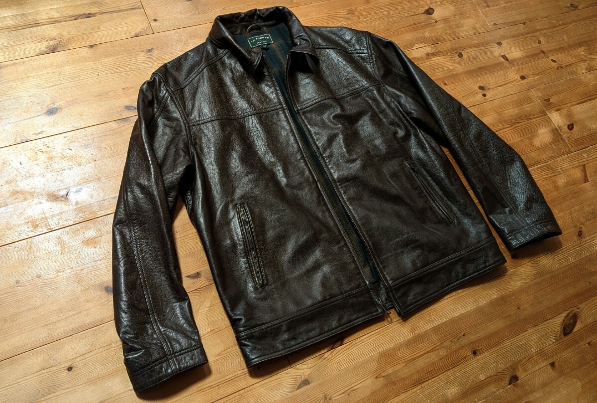 希少品 Filson Dawson heavy Leather Jacket フィルソン ドーソン ヘヴィー レザー ジャケット 本革 Lサイズの画像2