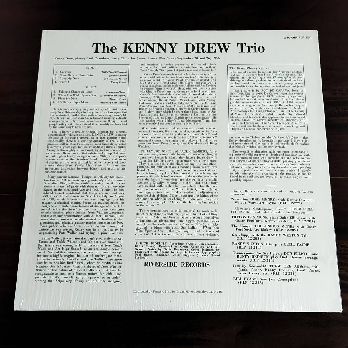 【OJC-065/RLP-224】ケニー・ドリュー The KENNY DREW Trio / シュリンク付 / US盤 / LPの画像2