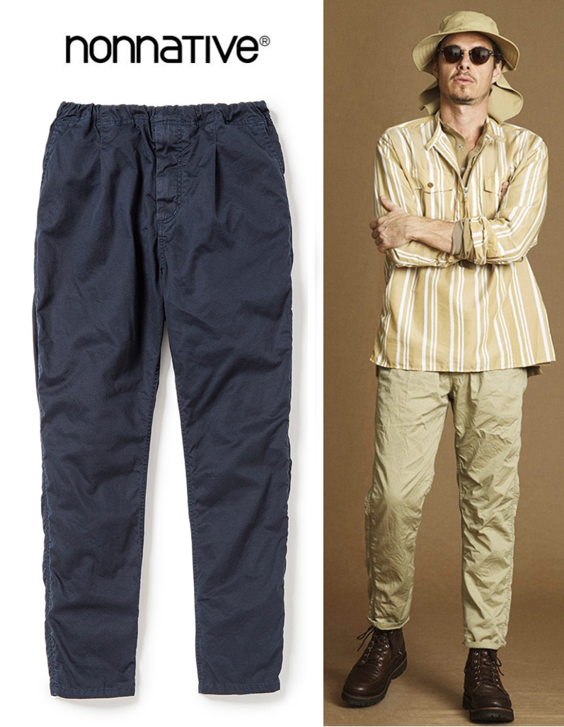 nonnative MANAGER EASY PANTS RELAX FIT C/L TWILL ネイビー サイズ2 マネジャーイージーパンツ 春夏_画像1