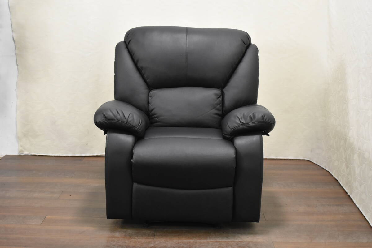 DORIS/do squirrel 1 seater . sofa personal chair Oriana/o rear na1P imitation leather black manual reclining [ sendai pickup welcome ]zyt1453ji60406-10+