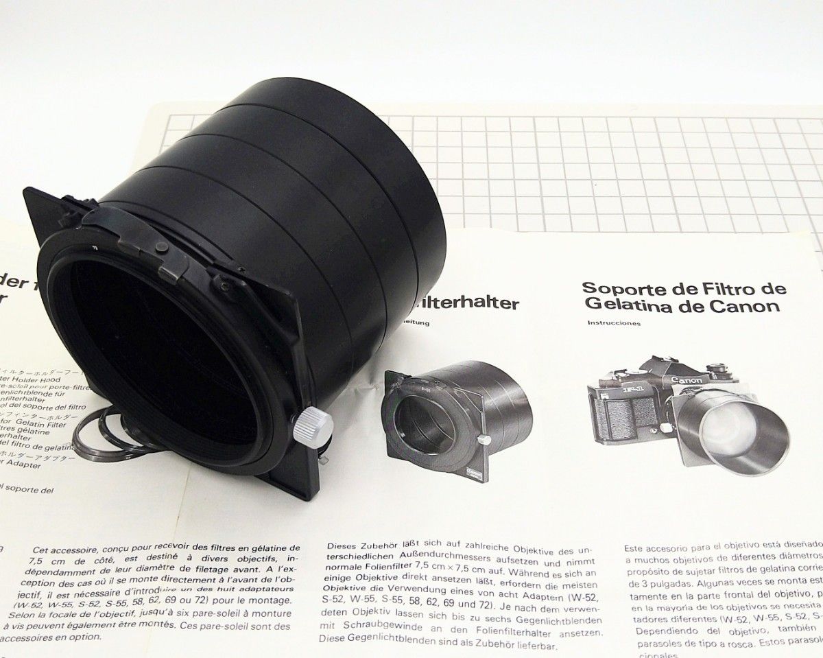 キヤノン ゼラチンフィルターホルダー・72mmアダプターリング・フード4個セット 説明書付 Canon