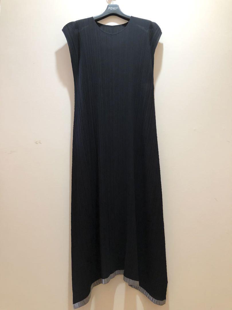 [ ultimate beautiful goods ] rare! pleat pulley z Issey Miyake Maxi-length dress long dress black ISSEY MIYAKE PLEATS PLEASE line pattern 