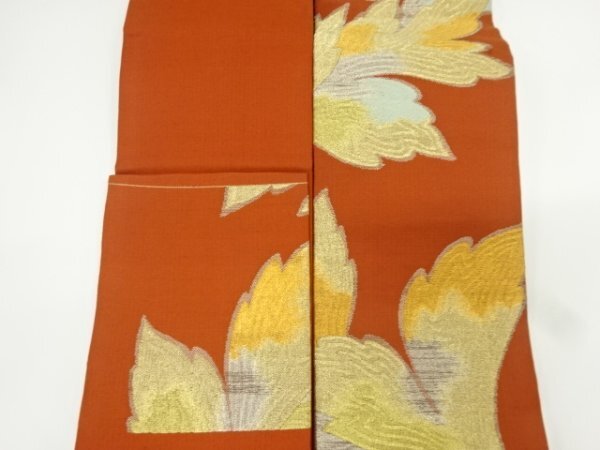 ys6958362; 菊の葉模様織り出し名古屋帯（着用可）【アンティーク】【着】_画像5