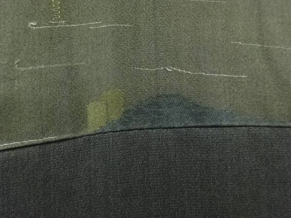 ys6959556; 三日月に鷺模様織り出し肩裏男物羽織【アンティーク】【着】_画像7