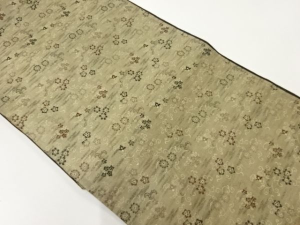 ys6963086; 花唐草模様織出し昼夜帯（材料）【アンティーク】【着】