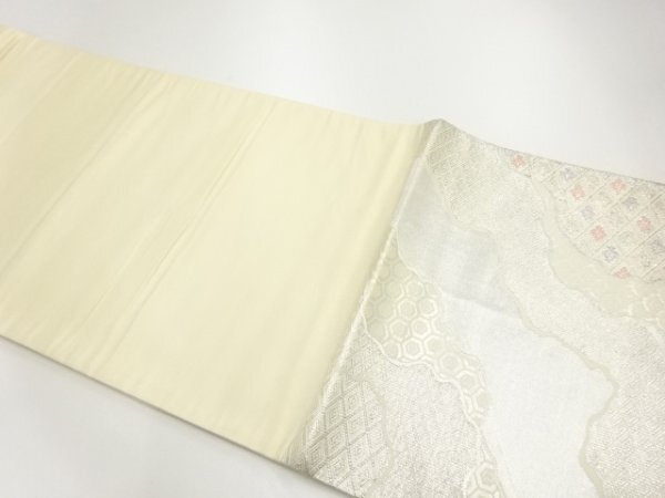 ys6947156; 道長取りに花菱模様織り出し袋帯(材料)(サービス品)【アンティーク】【着】_画像7