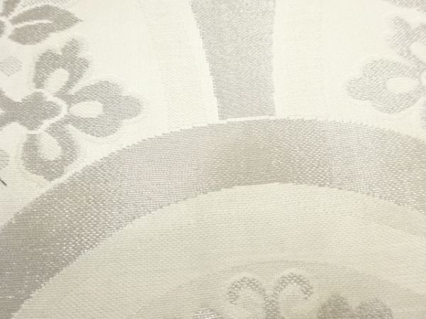 ys6947028; 青海波に華紋織り出し全通袋帯(材料)(サービス品)【アンティーク】【着】_画像5